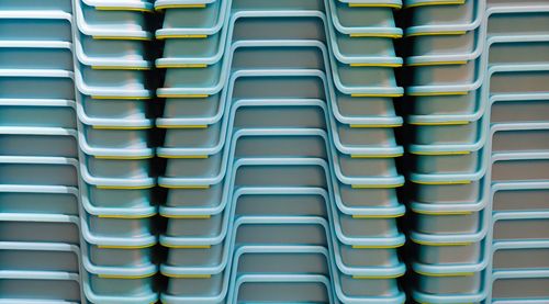 Full frame shot of stacks stools