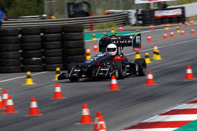 Blurred motion of toy car on road