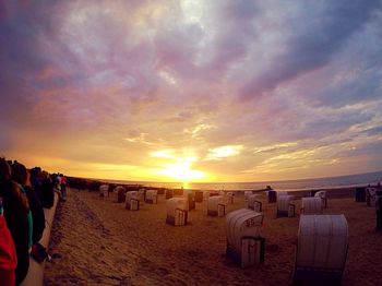 Scenic view of sunset over sea