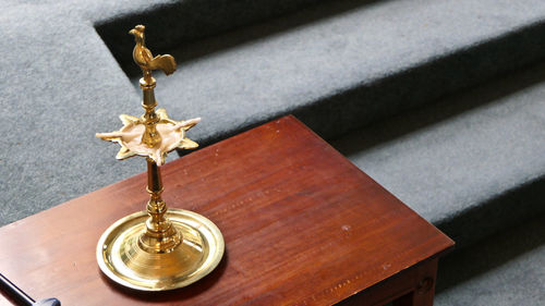 Holy cross for worship in a religious christian or catholic chapel 
