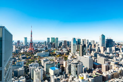 Aerial view of buildings in city