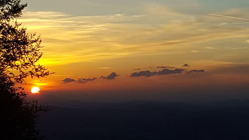 Scenic view of sunset over landscape