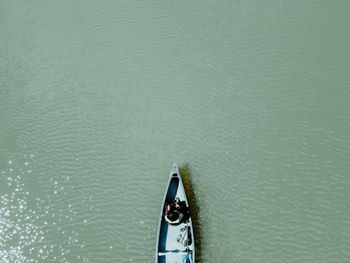 High angle view of boat in sea