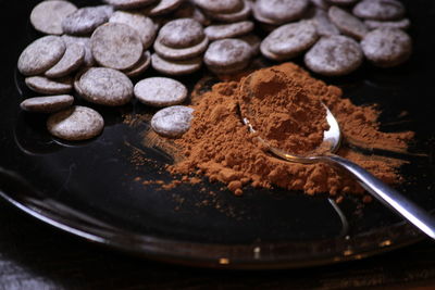 Close-up of chocolate in container