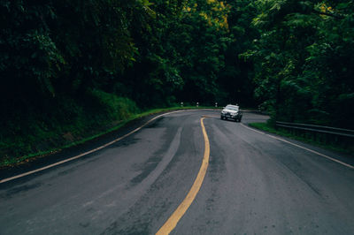 Road leading towards trees