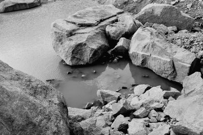 Rocks in pond