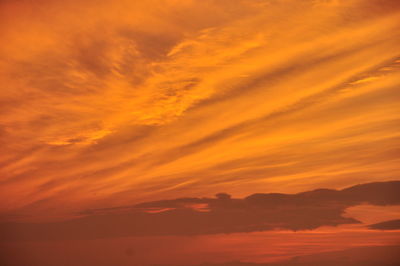 Low angle view of orange sky