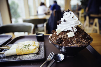 Close-up of cake on table