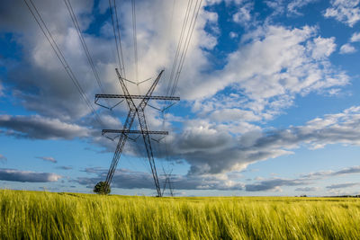 High voltage power line in agricultural area