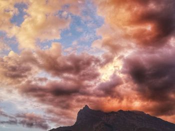 Low angle view of dramatic sky