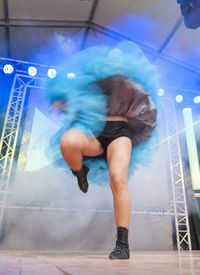 Close-up of woman standing in pond