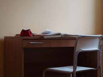 Empty chairs and table at home