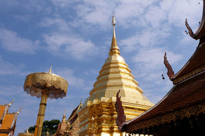Low angle view of traditional building against sky