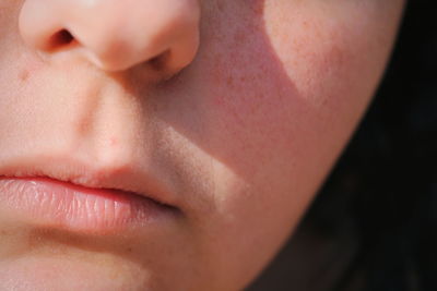 Close-up of woman lips