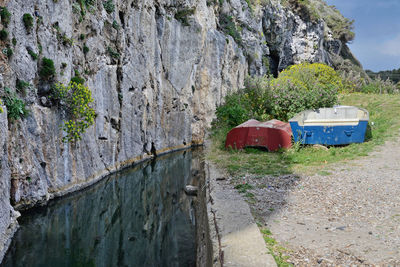 A strech of the ancient canal called tagliata etrusca, a work of roman hydraulic engineering 