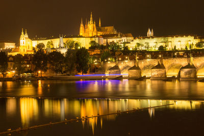 Illuminated city at night