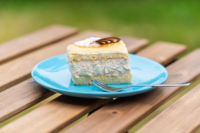 Close-up of cake on table