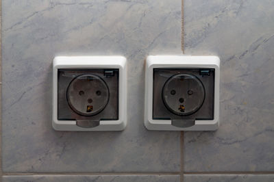 Close-up of socket on wall