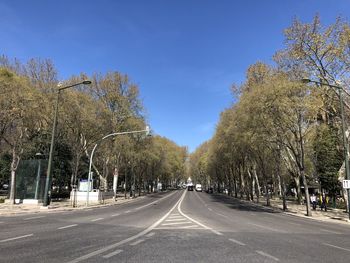 View up empty avenida da liberdade, lisbon, portugal