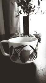 Coffee cup on table