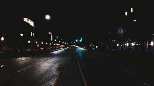 Road in city at night