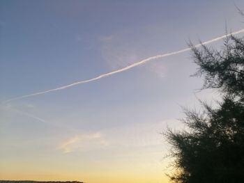 Low angle view of vapor trail in sky