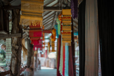 Row of temple in building