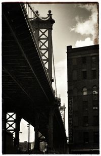 Low angle view of bridge against sky