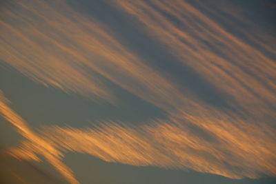 Low angle view of sky during sunset