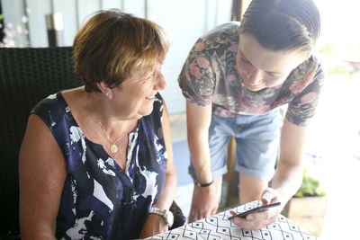 Grandmother with grandson