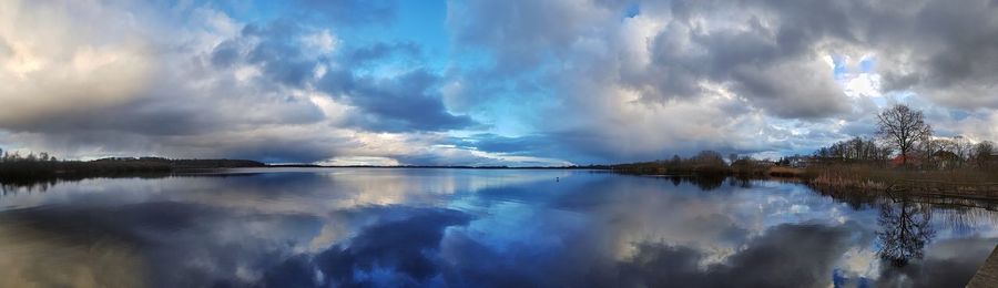 Panoramic view of lake against sky