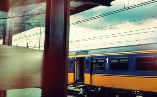 Train at railroad station platform