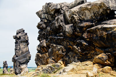 Rock formation against sky