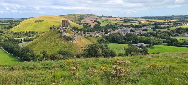 Corfe castle and the landscape