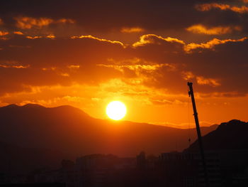 Silhouette buildings against sky during sunset