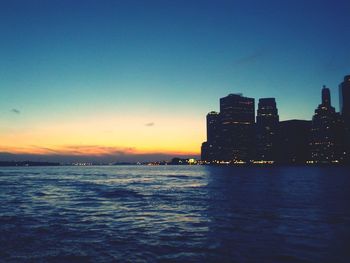 View of calm sea at dusk