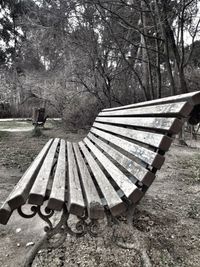 Empty bench in park
