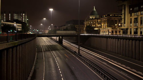 Light trails on city at night