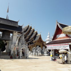 Exterior of temple against building