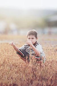 Boy on field