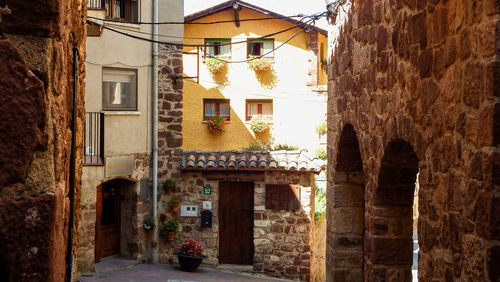 Narrow alley amidst buildings in town