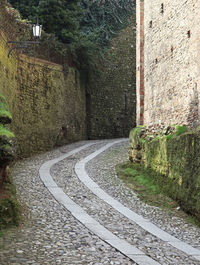 View of road by wall