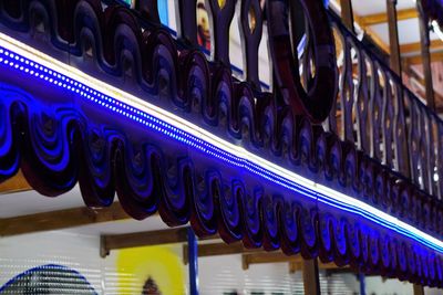 Low angle view of illuminated built structure
