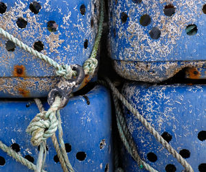 Full frame shot of encrusted pots