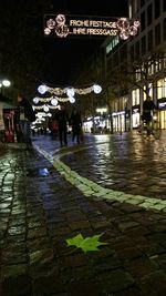 Illuminated city at night