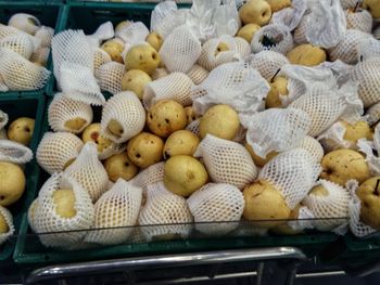 High angle view of vegetables for sale in market