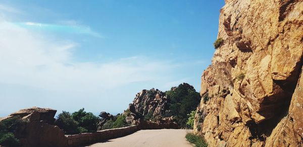 Scenic view of rock formation against sky