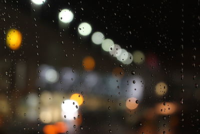Full frame shot of raindrops on window