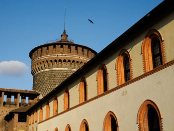 Low angle view of building against clear sky