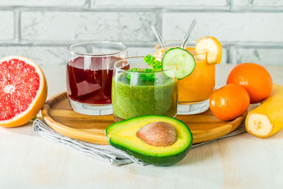 Fruits and vegetables on table